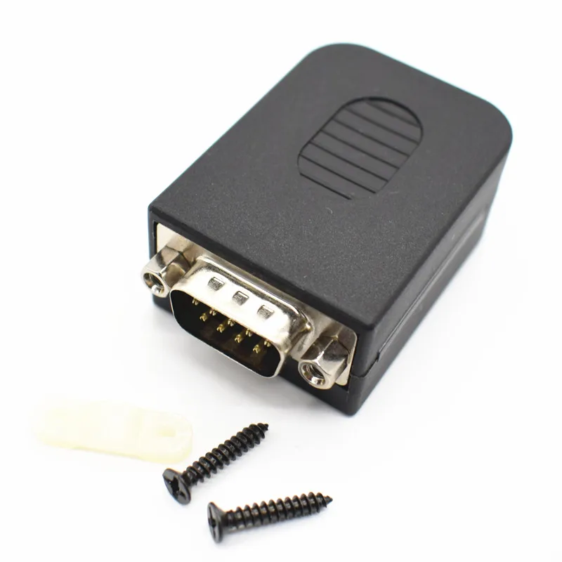D SUB DB9 Мужской 9Pin черная крышка гайка Тип Breakout терминалы разъем платы DIY вилки|plug
