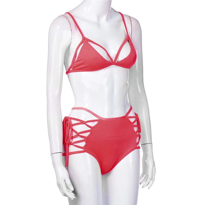 New Sexy Wire Free Bikinis Strips Bandage Women Swimwear Swimsuit Push Up Bikini Set Cutout Beach Bathing Suits Swim Wear #J20 (9)