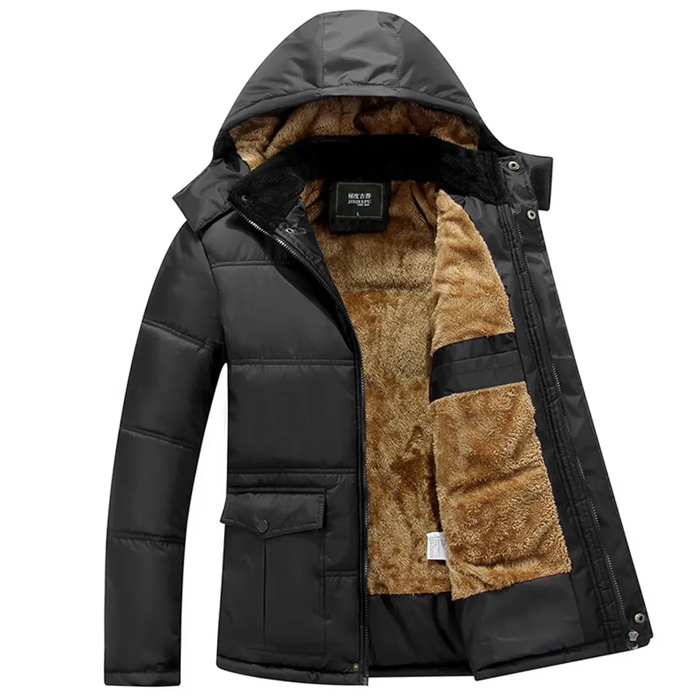 Buy Men Jacket Mens Men's Autumn And Winter New Style Thickening Warm Cotton Padded Clothes Coat Casual Male Veste Homme Hiver