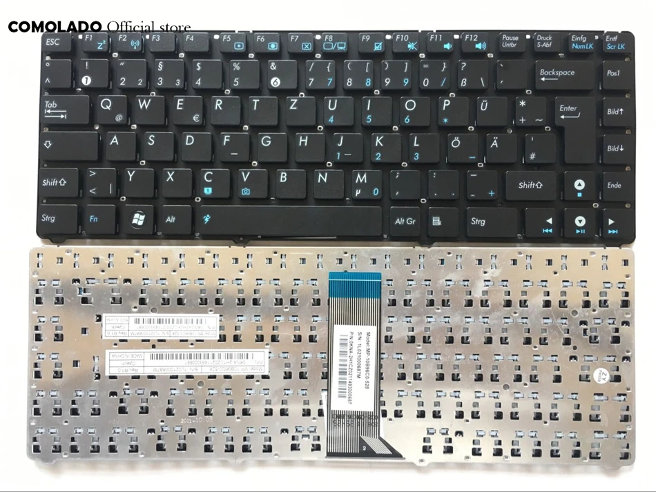 GR Germany Keyboard for ASUS EEE PC EPC 1201 1215 U20 U20A UL20 1201HA 1201T 1201N 1201K Black without frame keyboard GR Layout