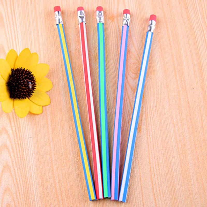5 pcs/lot Colorful Magic Bendy Flexible Soft Pencil With Eraser Stationery Student Colored Pencils School Office Supplies 5 pcs/lot Colorful Magic Bendy Flexible Soft Pencil With Eraser Stationery Student Colored Pencils School Office Supplies