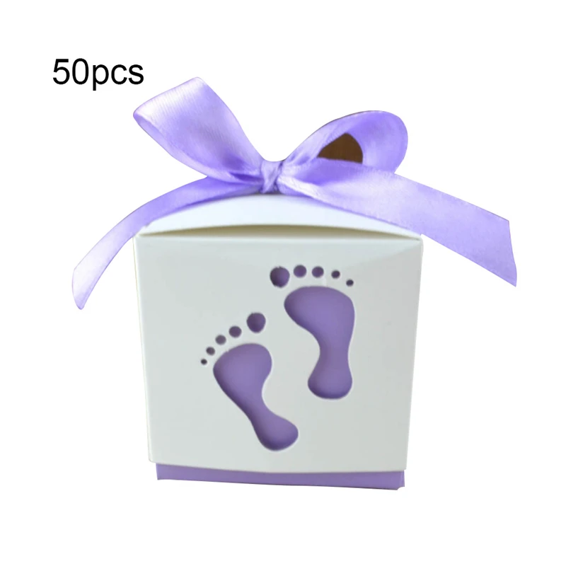 50 шт./лот, романтические свадебные конфетные ножки для ящика, вечерние, свадебные, для душа ребенка, подарочные бумажные коробки 6X6X6 cm