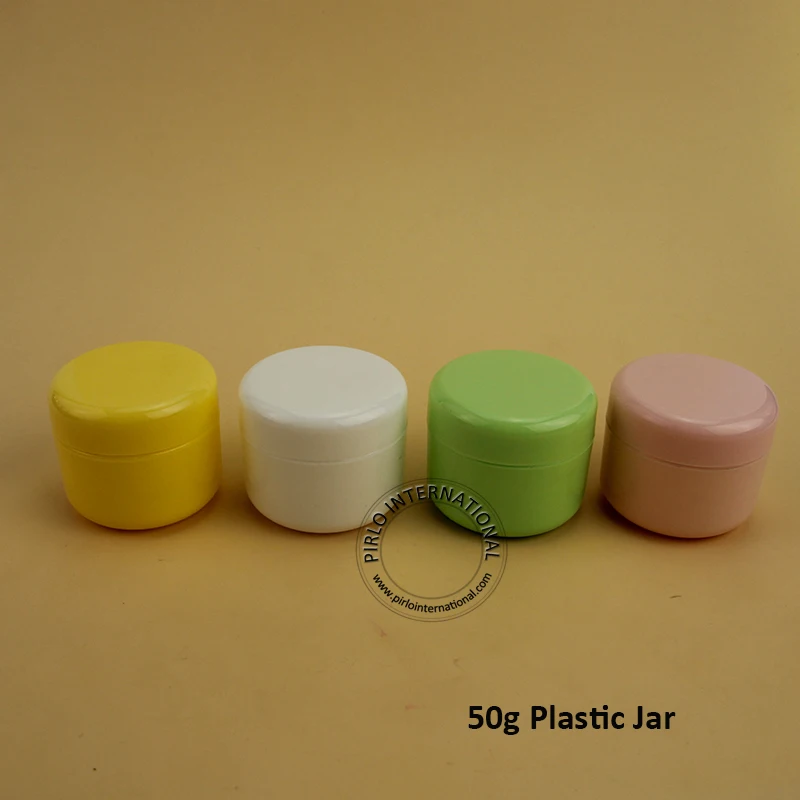 10pcs/Lot Promotion Colorful 50g Empty Plastic Jar Hand Cream Container