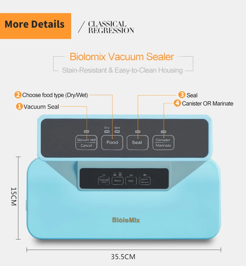 Вакуумный упаковщик Biolomix автоматическая упаковочная машина для пищевых продуктов с 10 пакетами сухой и влажной вакуумной системой герметизации воздуха для пищевых консервантов