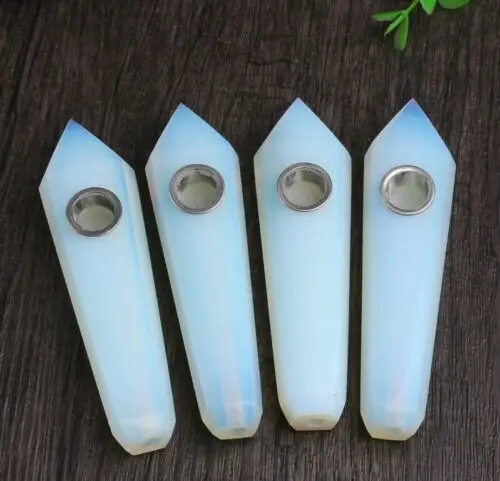 

1pc opal Crystal Smoking Pipes Wand Pipe+1 brush+3 Filters
