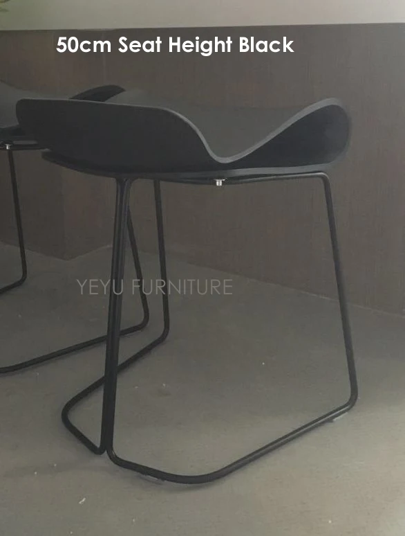 Современный дизайн пластиковое и металлическое стальное основание Лофт стильный счетчик стул, модный дизайн популярный барный стул, лофт барный стул 1 шт - Цвет: 50cm black