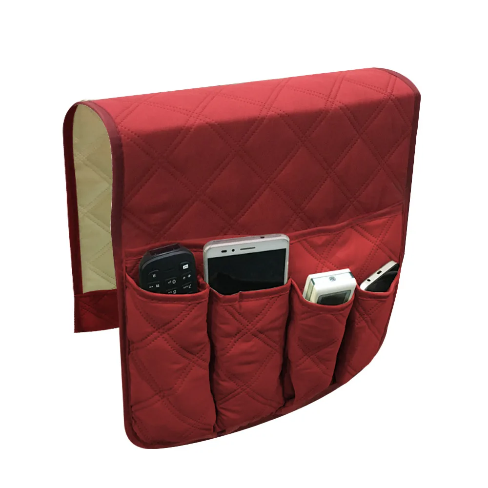 Sofa Couch Armrest Cover 2-Pocket Organizer Storage for Phone Remote Control