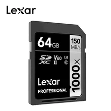 Lexar 1000x32 ГБ, sd-карта, 64 ГБ, 128 ГБ, карта памяти, 256 ГБ, карта SD, класс 10, карта памяти, UHS-II U3, SDHC, SDXC, флеш-карта