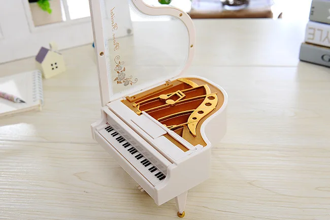 Высший сорт чисто белый фортепиано форма музыкальная шкатулка