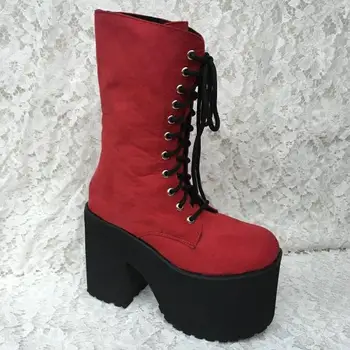 

Princess sweet punk shoes Spring round head custom large size shoes muffins anti slip bottom rivet lean fashion women an9236