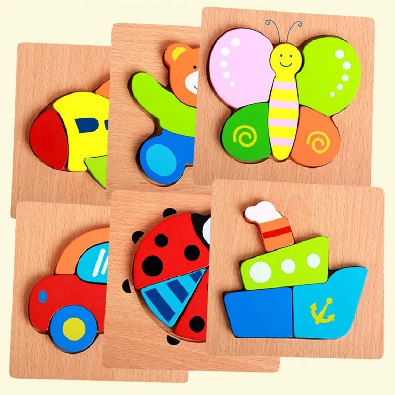 

Wooden Toys Jigsaw Puzzle Hand Grab For Kid Early Educational Toys Baby Toy Cute Animal Vehicle Shape Learning Education