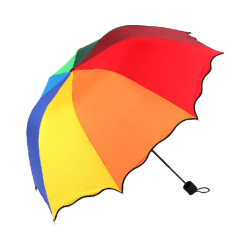 Fashion Rainbow Umbrella Rain Women Princess Umbrella Top Quality