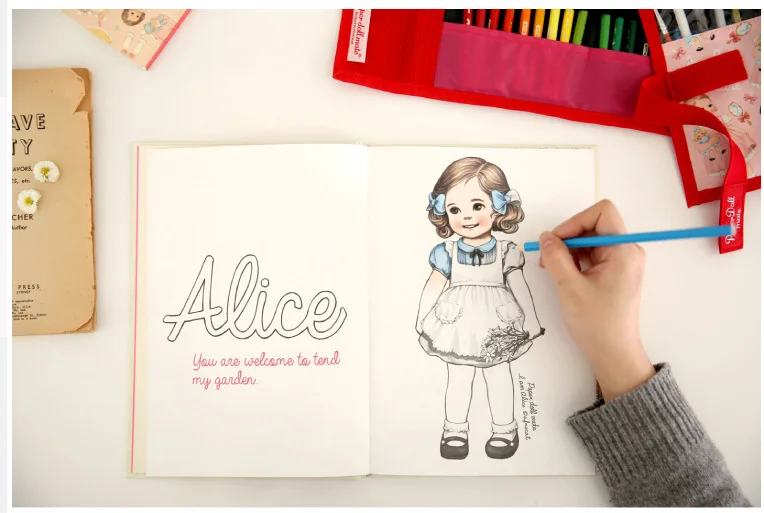 Korea Secret Garden Lovely Jetoy Cute Girl Coloring Book Child Adults Art Books With Pencil Best Christmas Gift In From Office School Supplies On