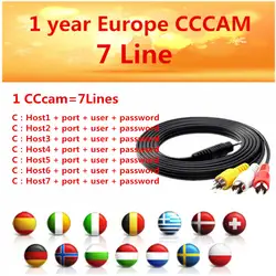 Стабильный DVB-S2 Спутниковое ТВ ресивер для cсcam Клайн 1 год Европа 7 резких перемен температуры French Spain/Германия для freesat V8 супер V7S HD av-кабель