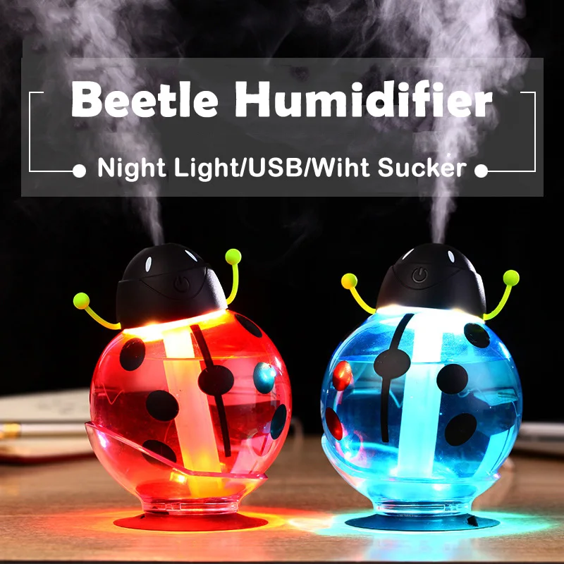 Beetles Mini USB Air Humidifier Desktop Mini Ultrasonic Air Humidifier Night Light Large Mist Maker Essential Oil Diffuser Beetles Mini USB Air Humidifier Desktop Mini Ultrasonic Air Humidifier Night Light Large Mist Maker Essential Oil Diffuser