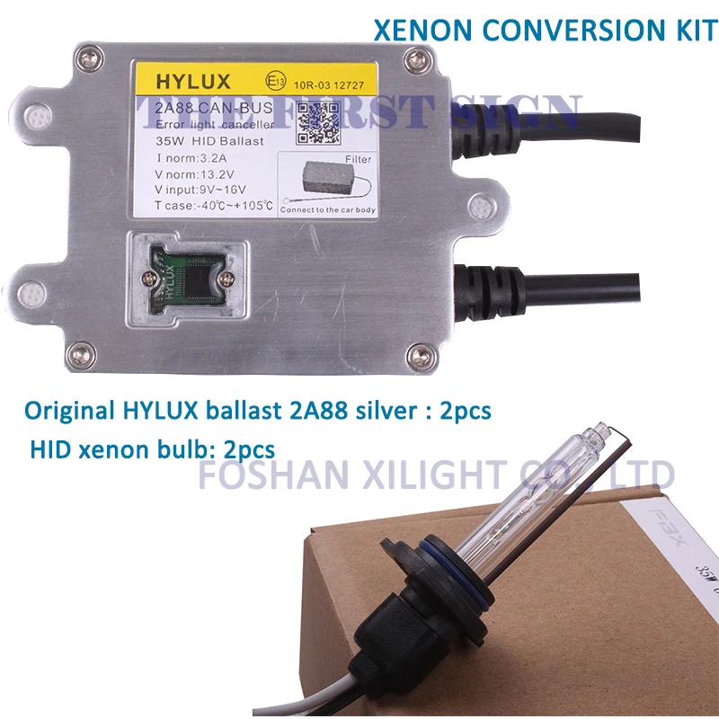 HID xenon conversion kit headlight HYLUX ballast silver 2088 35w 3