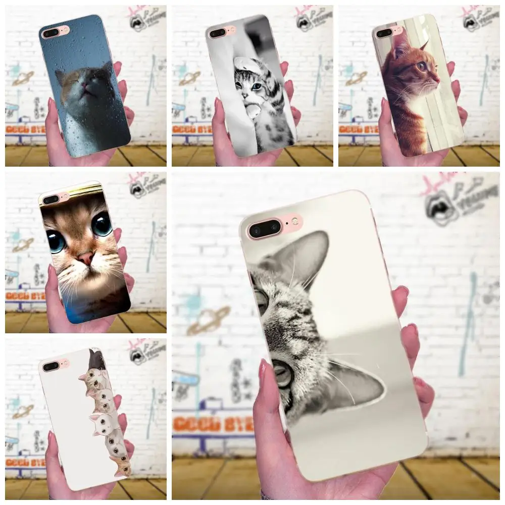 Для Huawei P7 Honor 4C 5A 5C 5X 6 6C 6A 6X 7 7X 8 9 V8 V10 Y3II Y5II Y6II G8 Play Lite TPU Чехлы любопытная кошка