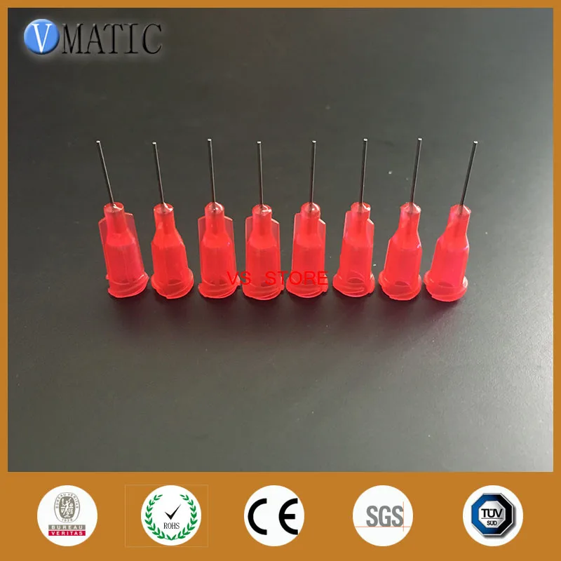 

Free Shipping Plastic Syringe Needle 100Pcs 25G Red 0.5'' Length Glue Dispensing Needle Tips High Precision Nozzle 1/2 Inch
