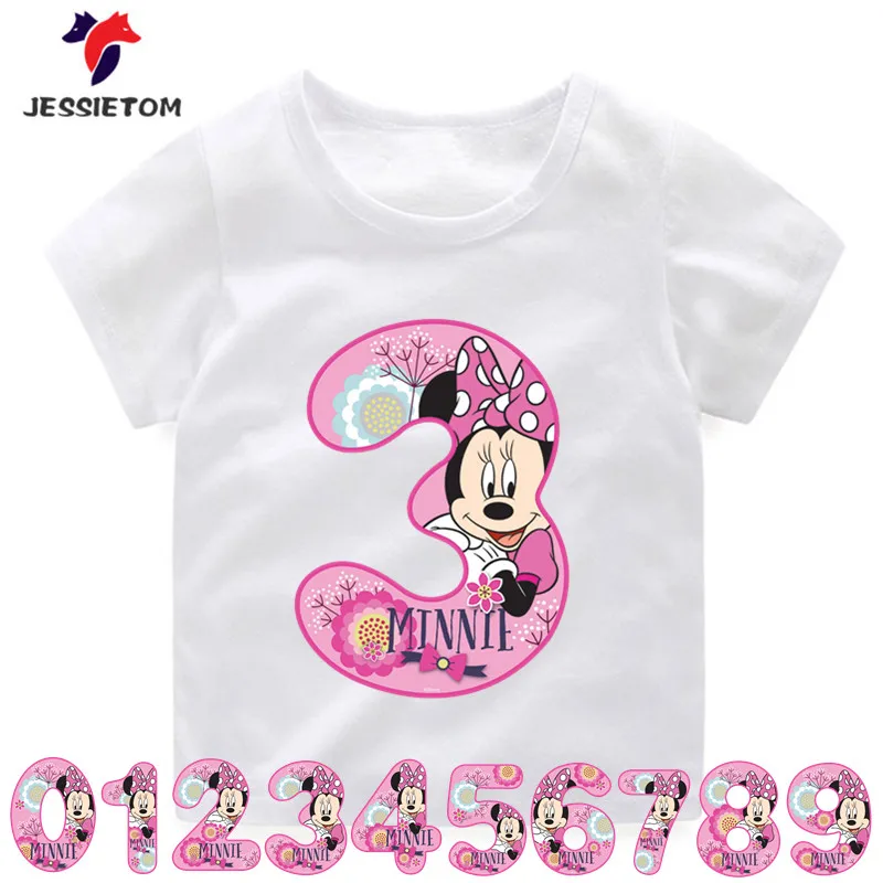 

Birthday Boy Girl Mouse Number Kawaii Design Print Tshirts,Children's Birthday Design Top Tee Enfant Camiseta Baby Clothes