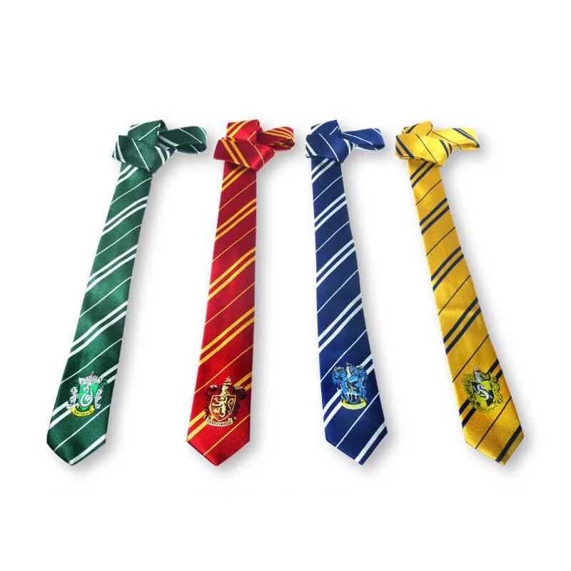 

10pcs/lot Harri Potter Necktie Cosplay Accessories Gryffindor Slytherin Hufflepuff Ravenclaw Tie Fans Collection Toys Wholesale