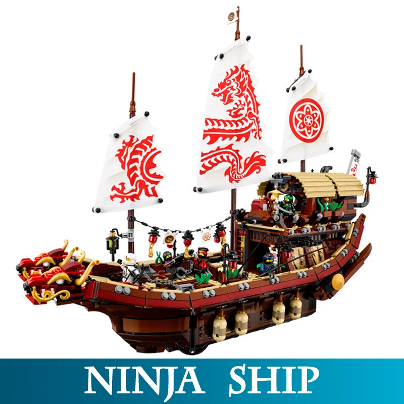 

Ninja Movie Series 06057 2455pcs Pirate Dragon Ship Model Building Blocks Toys Final Fight Of Destiny's Bounty Ninjago Bricks