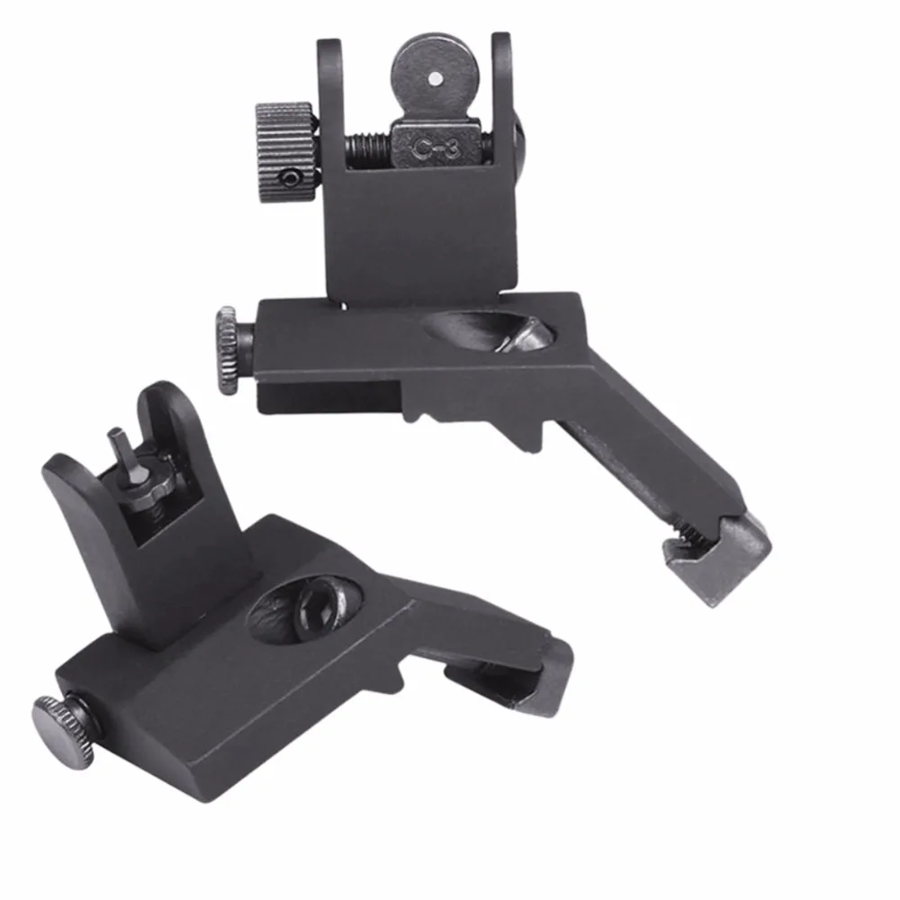 

2 PCS Tactical Backup Front Rear Flip Up 45 Degree Offset Rapid Transition Iron Sight Mount Standard Profile