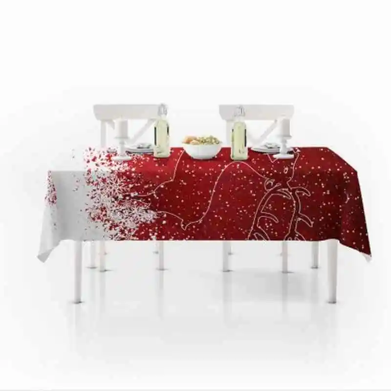 3D принт Рождество креативный мультфильм красный олень рождественские вечерние для дома кухня ресторант Водонепроницаемый маслостойкая Скатерть скатерть