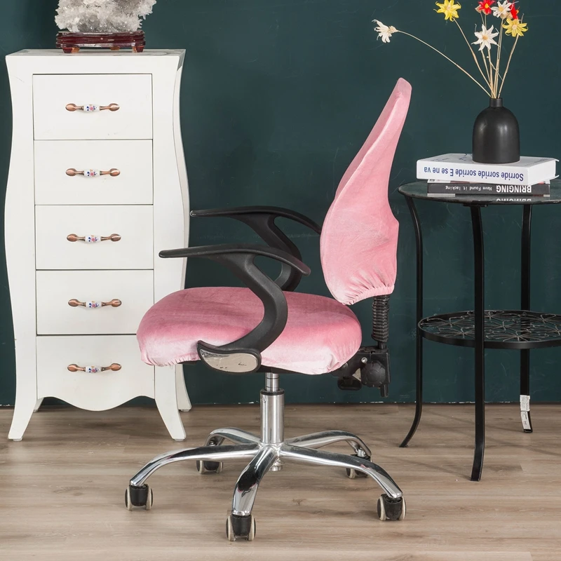 Чехлы для стульев Универсальный эластичная ткань спандекс Чистый цвет Разделение офисное компьютерное кресло задняя крышка+ сиденья 2 шт./компл