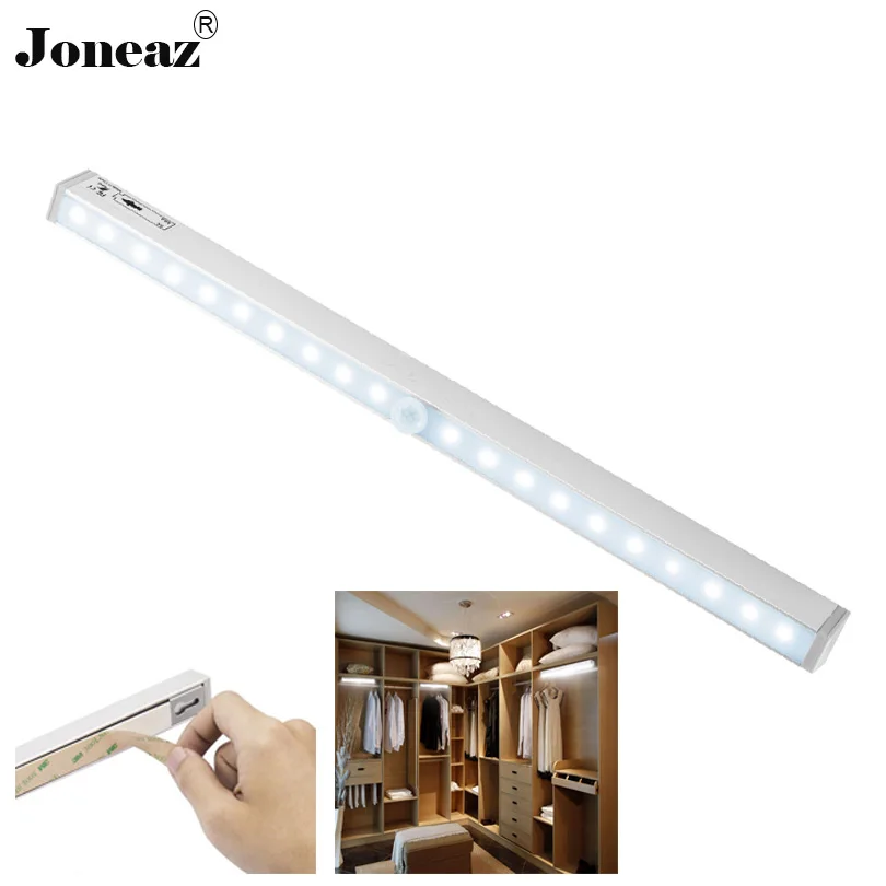 Goede Led keuken closet onder kast licht met motion sensor batterij operated lamp 20 leds Aluminium shell eenvoudige installatie Joneaz