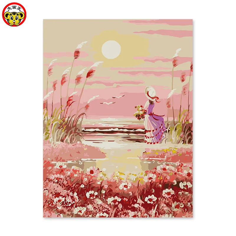 

painting by numbers art paint by number diy oil adornment drawing room, living room, bedroom sofa background and waiting for
