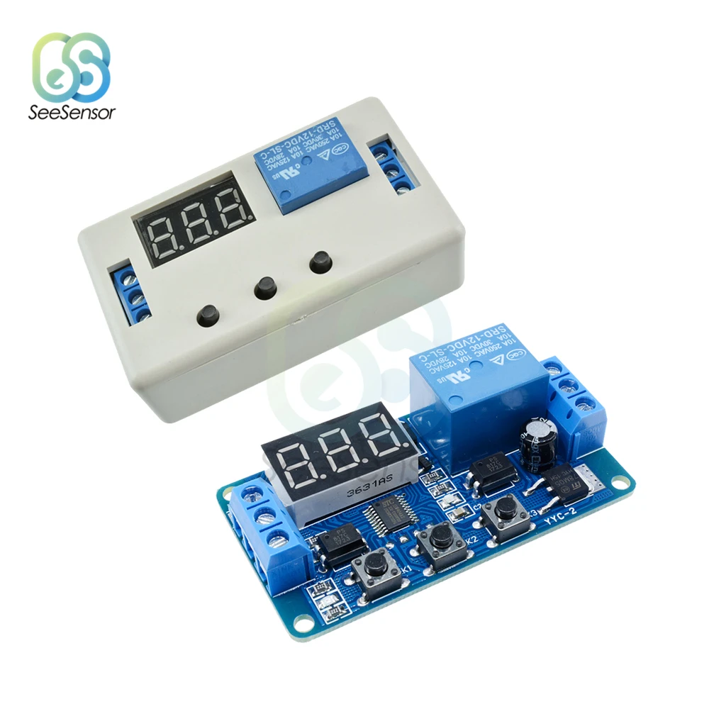 

DC 12V 24V Digital LED Display Time Delay Relay Module Board Control Programmable Timer Switch Trigger Cycle Module