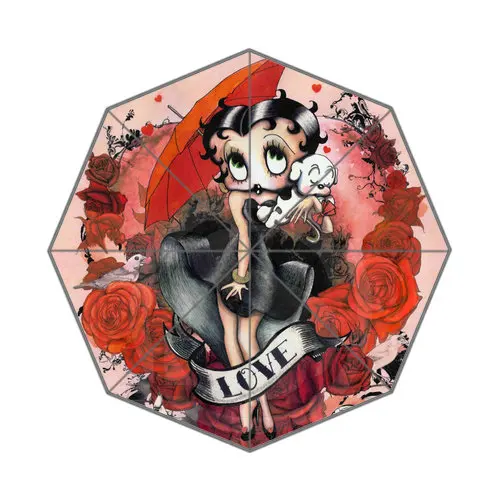 Горячая на заказ Betty Boop Лучший милый, симпатичный дизайн Портативный Модный стильный полезный складной зонтик#-GHR6780