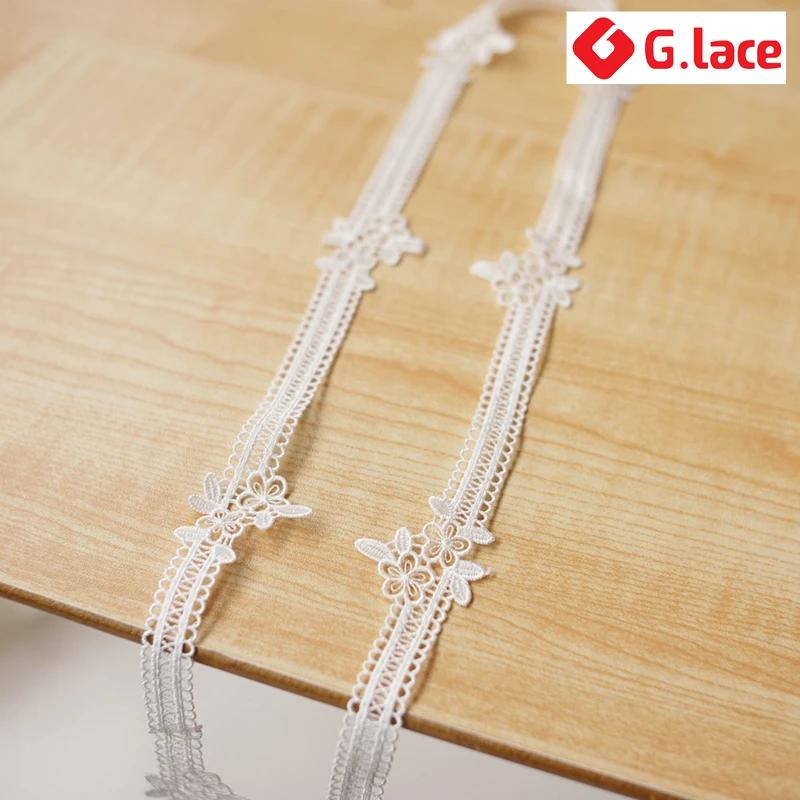 

GLace 3Y/Lot off white lace embroidery lace wedding night dress decoration Cheongsam lace headdress accessoriesTX093