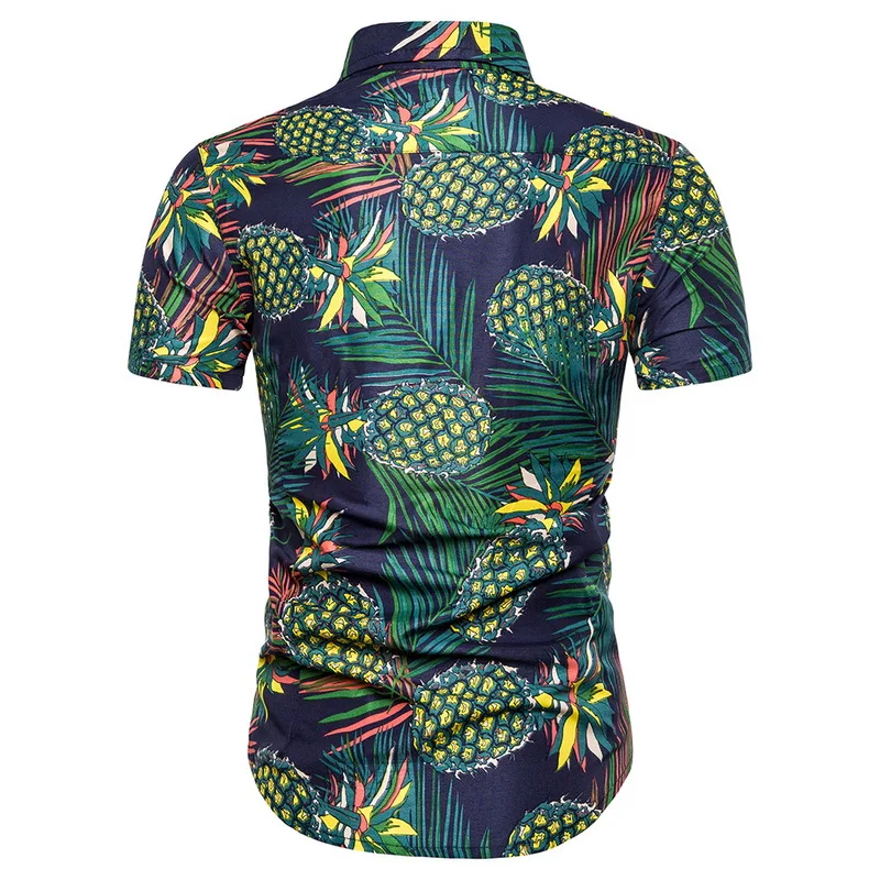 Мужские модные рубашки с принтом Pui tiua, повседневные Гавайские рубашки на пуговицах с коротким рукавом, пляжные праздничные облегающие вечерние Рубашки, Топы