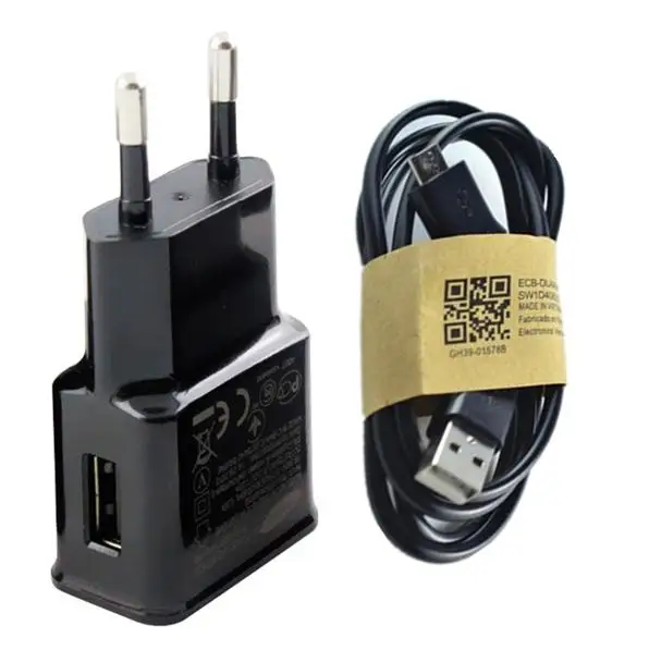 

EU Plug Dual USB 5V 1A Wall Charger Adapter USB Charger Travel Power add one usb cable for Android phone