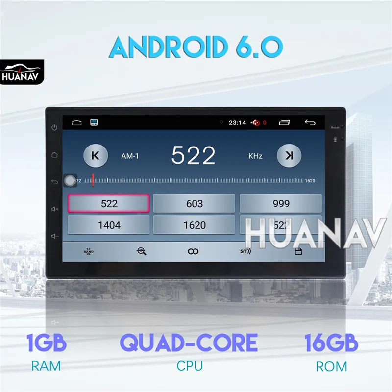 Excellent Universal Car radio Player GPS navigation for most car 2 din 178*100MM Android 6.0 1GB+16GB 7 INCH Multimedia AUTO Stereo 1