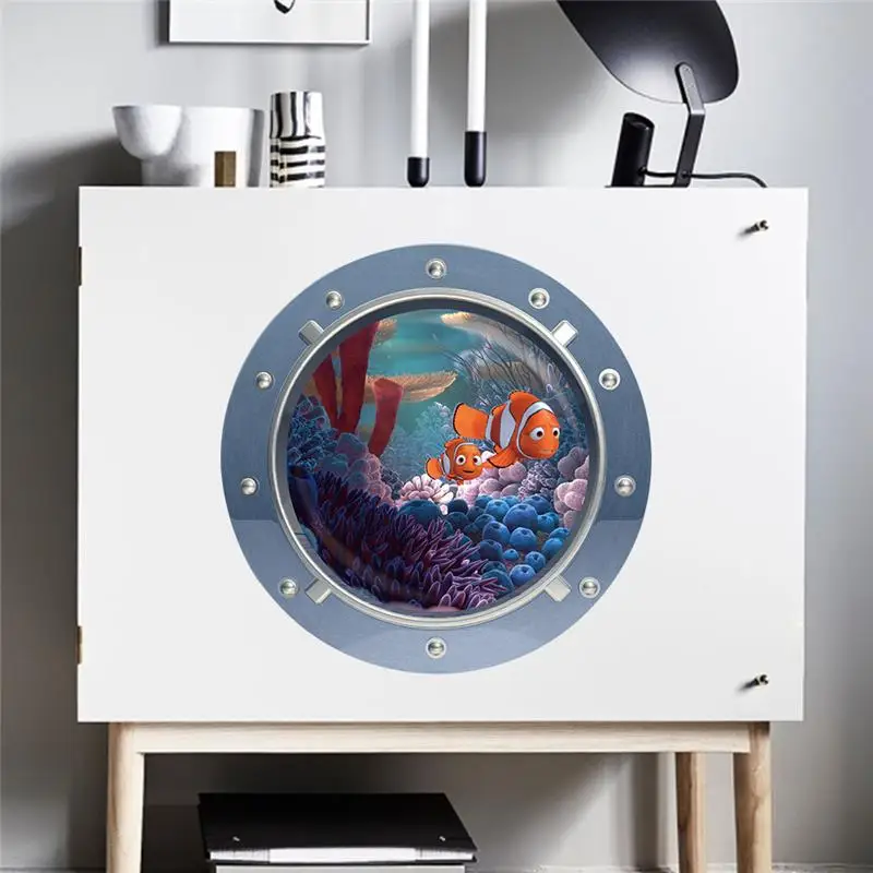 Find Nemo Clownfish подводная лодка иллюминаторы настенные наклейки декор комнаты Diy пилинг и палка 3d наклейки на стены, окна искусства
