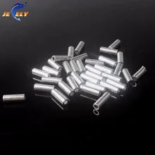 Jeely 100 шт пакет 1,0 мм-2,0 мм Одиночная круглая алюминиевая ОБЖИМНАЯ трубка для подводной охоты длинная Леска рыболовная нейлоновая леска