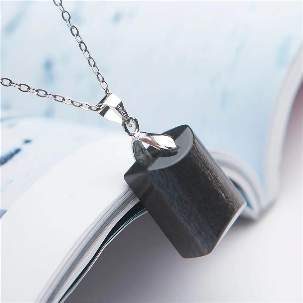 

Genuine Natural Stone Jewelry Pendant Black Moonstone Sunstone Crystal Gem Beads Charm Pendant Necklace For Women Mens Female
