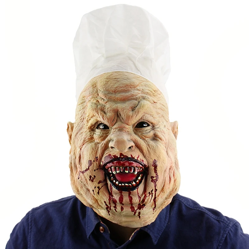 GNHYLL Хэллоуин террор Зомби Маска Косплей кровавый реквизит/сумасшедшая маска для шеф-повара кровавые страшные очень противные Ужасы повара маска