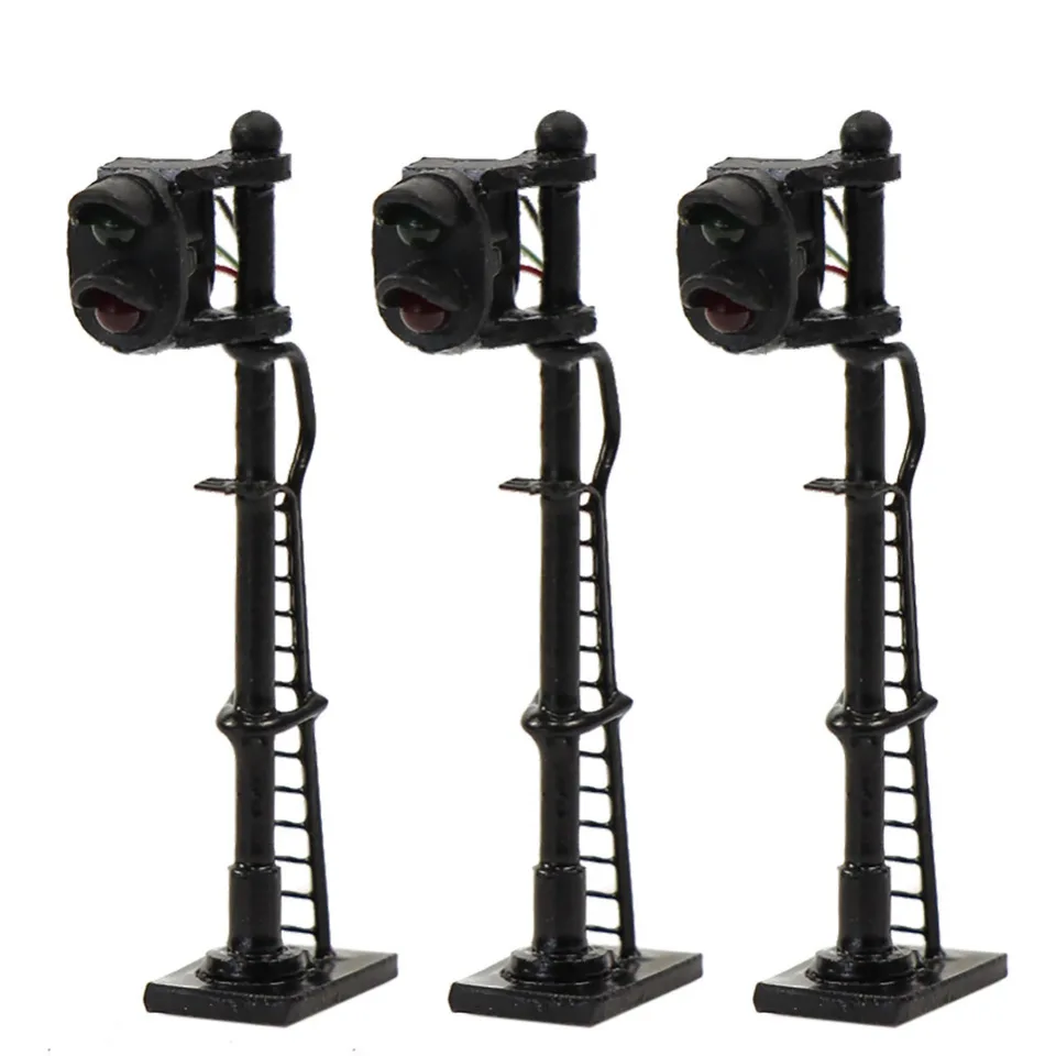 Segnali Ferroviari Scala N (1:87) Con LED: 3 Pezzi A 2 Luci (Verde/Rosso) Per Modellismo