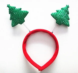 

12pcs/lot FREE SHIPPING short plush christmas party supplies tree headband