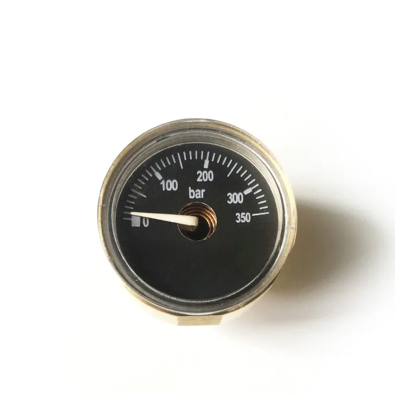 Медный мини манометр M10 * 1 G1/8 дюймов 350 бар черный и белый циферблат ED 28 мм|Клапан| |
