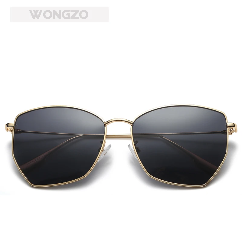 WongZo2018 новые очки для отдыха многоугольные Модные металлические солнцезащитные