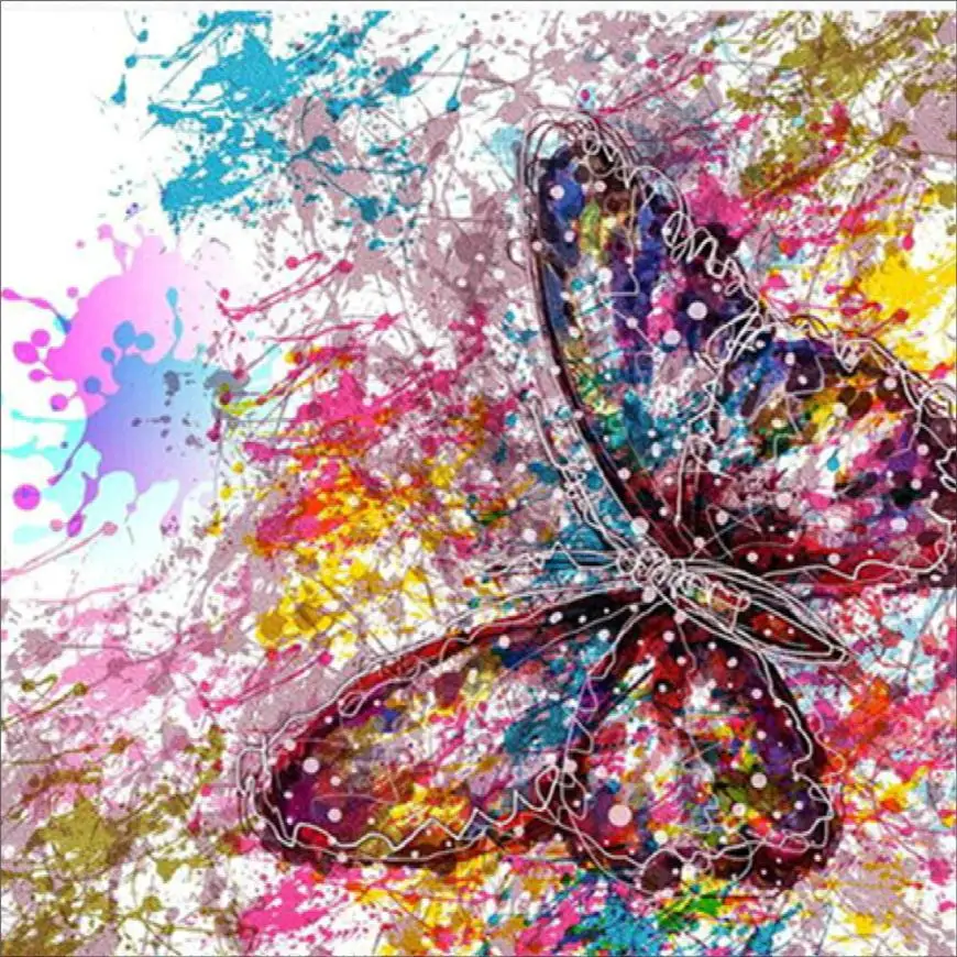 butterfly 5D Diamond painting Print Round paintings canvas diamond