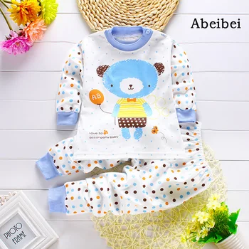 

2pcs/set Newborn Baby Clothing Sets for 7-24M kids pajamas Clothes 100% Cotton long sleeve base shirt Undershirts pyjamas bears