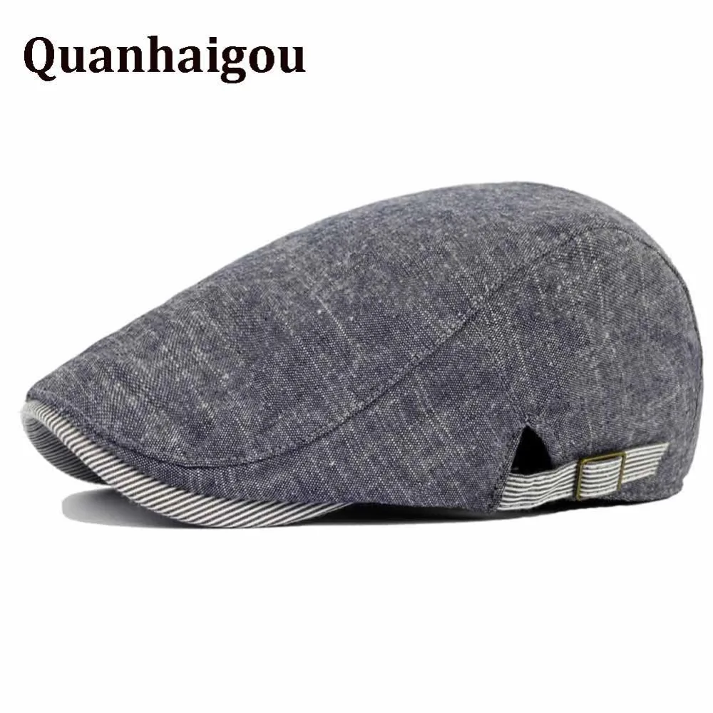 

New Summer Autumn Cotton Berets Caps,Men Casual Peaked Caps Flat Snap Hat Ivy Gatsby Hats Casquette Hunting Cabbie Driving Cap