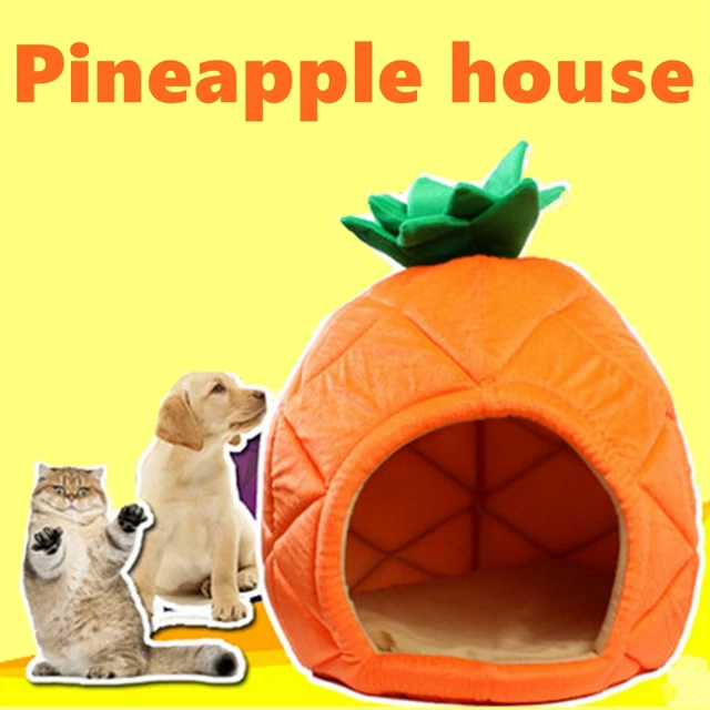 MPK Store Pet Pineapple Bed Small Dog House Kennel Cat Bed