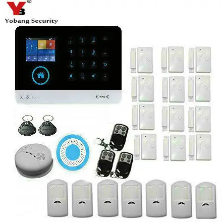 

WIFI 3g GSM Wireless Home Business Burglar Security Alarm System APP Control Siren RFID Motion Detector PIR Smoke Sensor