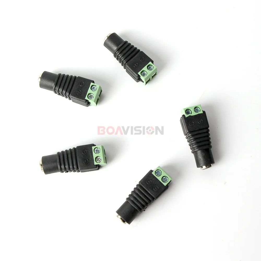 10pcs/lot Female DC Connector 5.5/2.1mm CCTV UTP DC Power Plug Adapter Cable DC/AC 2/Camera Video Balun
